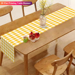 nappe runner gingham jaune blanc rustique maison polyestrelin dimensions variées festive