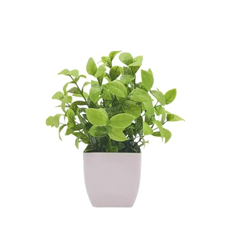 plantes artificielles feuilles vertes violettes moderne minimaliste sans entretien décoration intérieure extérieure pot carré