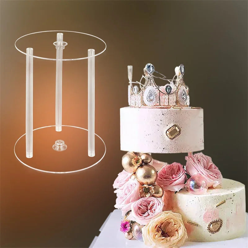 supports gâteau transparents modernes tailles différentes 12 16 20cm barres verticales inclusecake standmulticouchesdiy