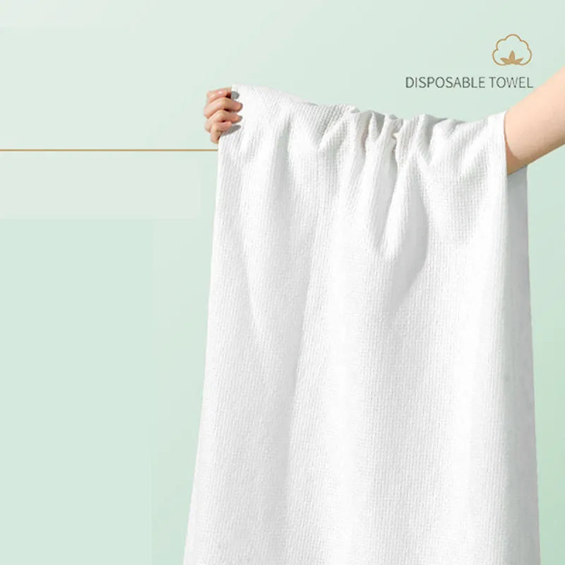 serviette bain jetable coton blanc moderne rapide absorption 70x140cm usage unique voyage toilette