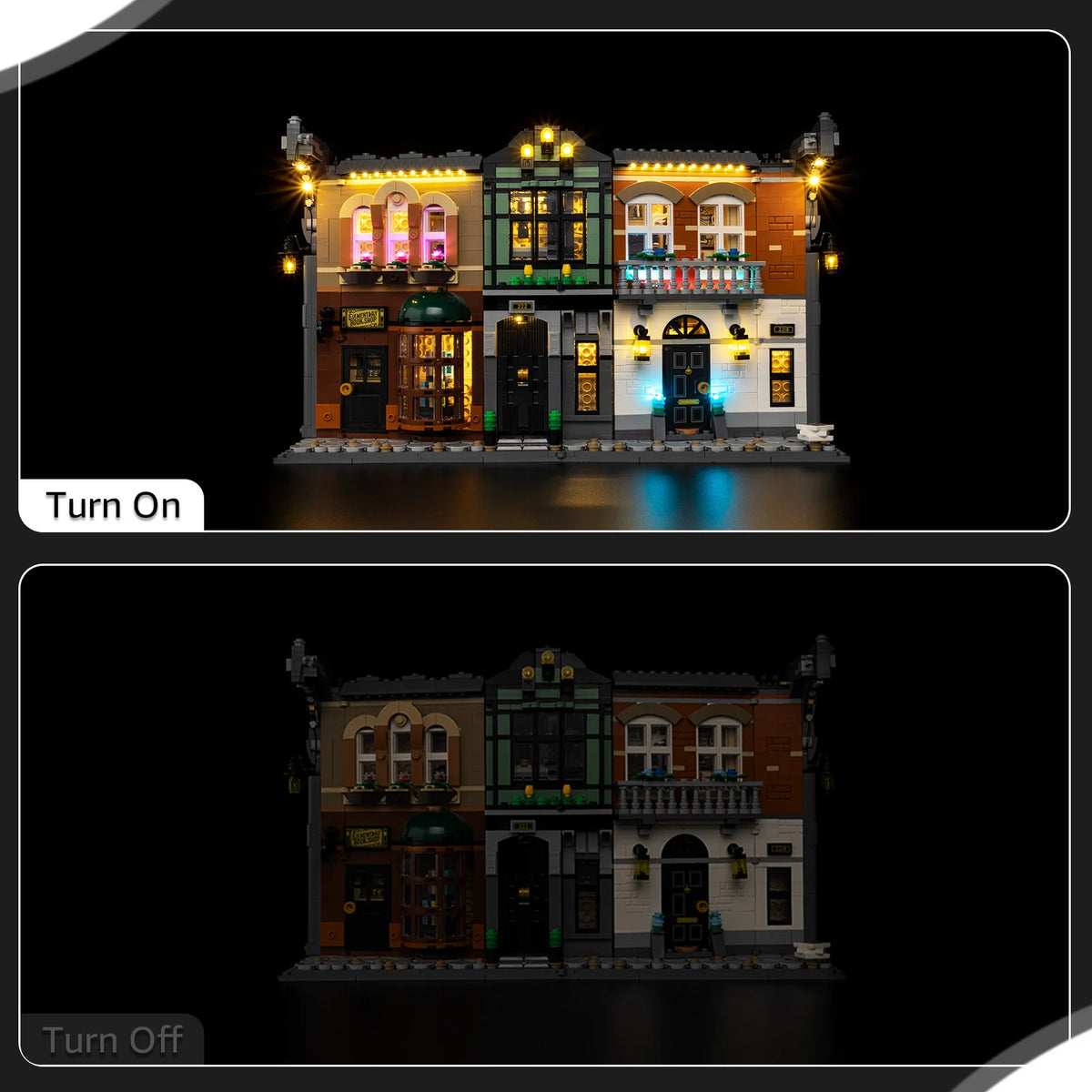 miniature building vert gris marron noir classique fenêtres portes balcons đèn led clips architectural