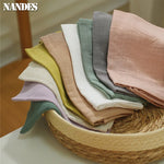 serviettes table coton texture lin moderne vert jaune gris rose beige blanc opaques clips