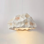 Suspension lumineuse moderne pierre irrégulière gris brun blanc