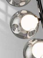 lampe sol moderne argentée noir sphères translucides câble électrique led haute qualité vérification ul