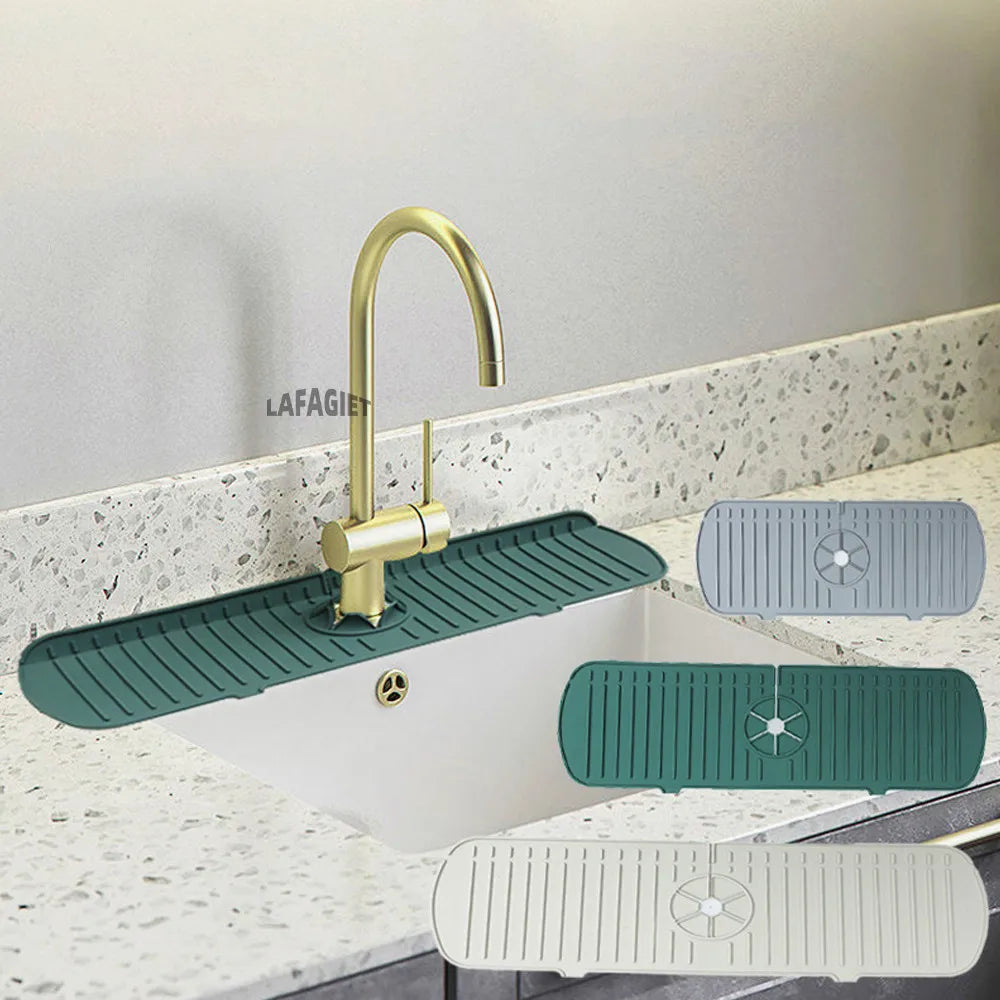 tapis bain silicone moderne vert gris rayures adhésif respectueux environnement