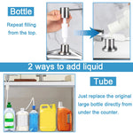 distributeur liquide moderne argenté adhésif corps plastique tête inoxydable tube silicone bouteille plastique minimaliste