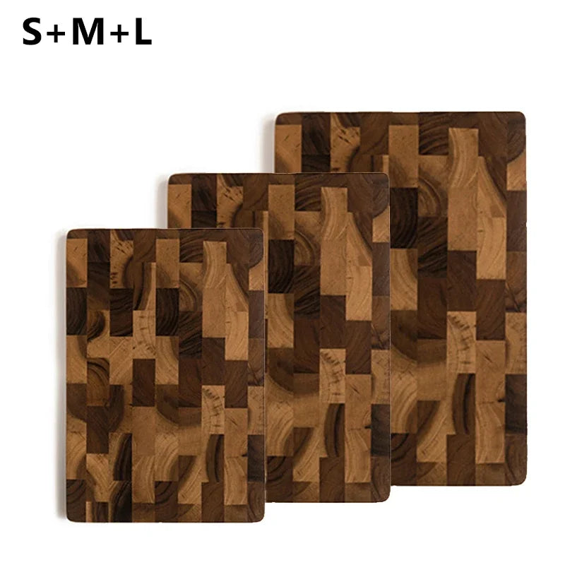 planche découper bois marron carreaux géométriques moderne couteau asperges légumes respectueux environnement