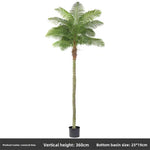 palmier artificiel décoration intérieure vert feuilles fines tronc épais moderne pot 240cm haute