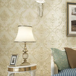 papier peint floral relief classique beige blanc rose ciel jaune