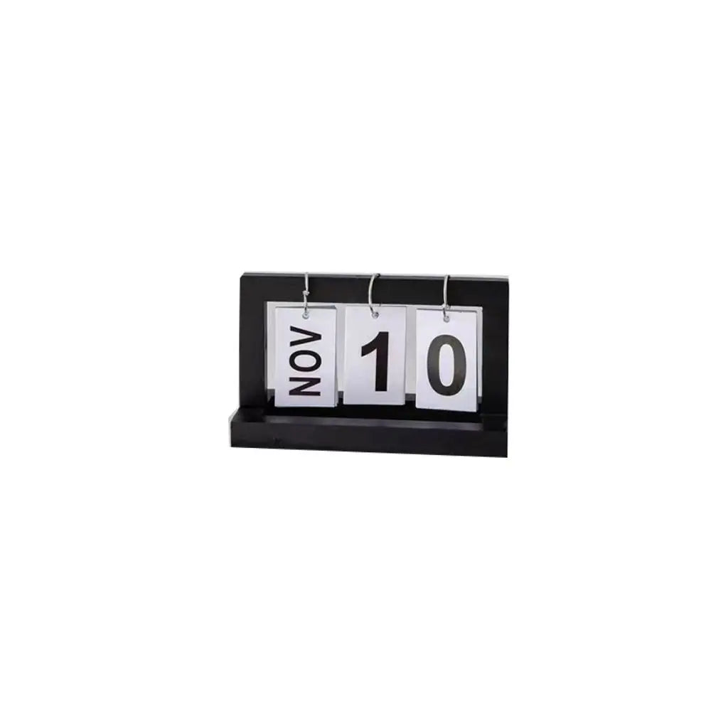 calendriers miniatures miroir rotatif noir bois clair figurines sculpture décoratif anneaux métalliques éléments décoration