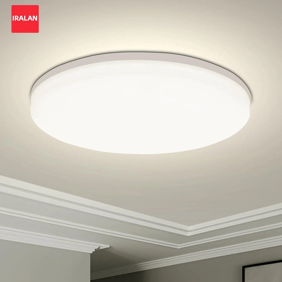 lampe led moderne blanc ip44 30cm diamètre 4cm épaisseur