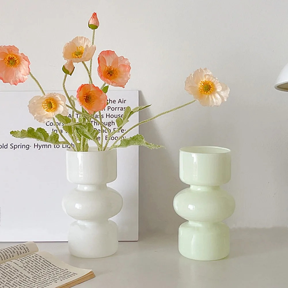 vases blanc noir rose vert clair modernes minimaux empilés fleur artificielle