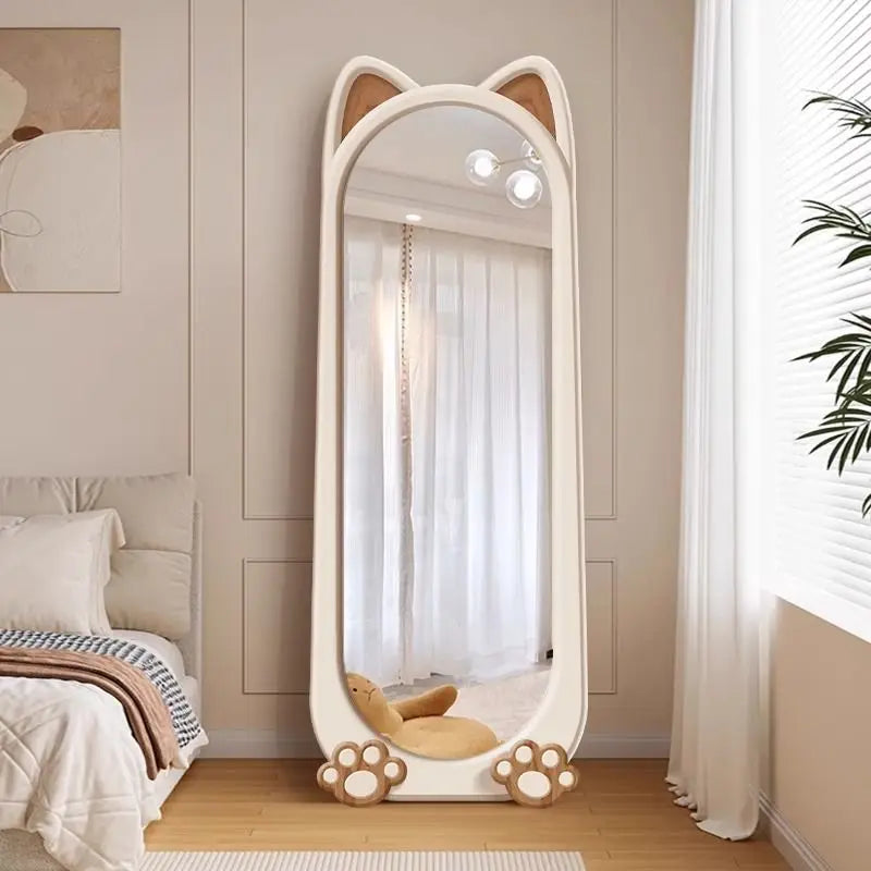 miroir moderne décoration chambre oreilles chat pattes beige clair unique maisonắpometeofrancesymbol