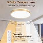 plafonnier led moderne blanc doré acrylique télécommande couleurs 220v opaques 47.7cm