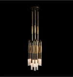 lampe suspension moderne verre bois structure métal noir salon chambre