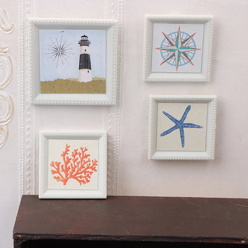 tableaux decoratifs marin rose mer etoile phare rose vents deco plage petits blancs