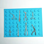 tapis magnétique réutilisable outils antidérapants silicone violet bleu turquoise professionnels adsorption instruments médicaux dentaires