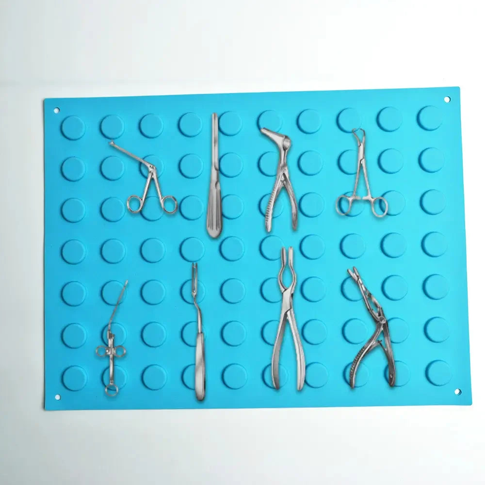 tapis magnétique réutilisable outils antidérapants silicone violet bleu turquoise professionnels adsorption instruments médicaux dentaires