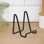 support assiettes métal noir minimaliste réutilisable nourriture présentation table fête