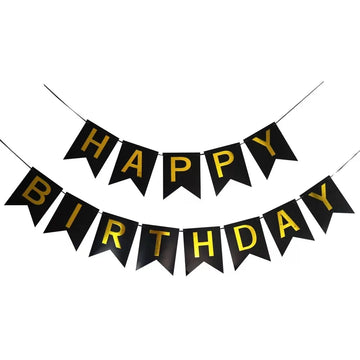 guirlande fanions happy birthday bleu rose vert noir lettres festives anniversaire décoration festive adultes