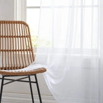 rideau tulle blanc uni moderne transparent fenêtre français blackout anneaux suspension
