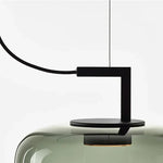 suspension lumineuse vert clair moderne transparente clips câble noir marron noir