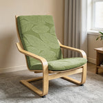 coussin chaise moderne poche bleu marine motif feuilles vert olive rayures