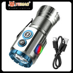 lampe poche tactique rechargeable led 2550lm clip aimant modes lumière intense