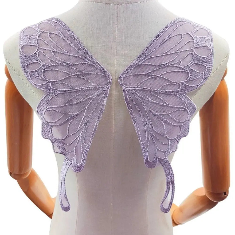 Ailes papillon violet noir bleu rose vert marron adhésif fantaisie déguisement polyester