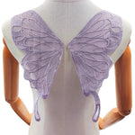 Ailes papillon violet noir bleu rose vert marron adhésif fantaisie déguisement polyester