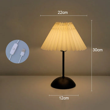 lampe semi circulaire plissée moderne blanc noir ambiance douce(toucher interrupteur)