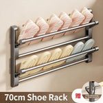 étagère chaussures argentée moderne adhésive 30 50 70cm 12 compartiments