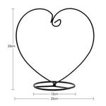 support globe verre terrarium forme coeur métal fil fer tressé noir