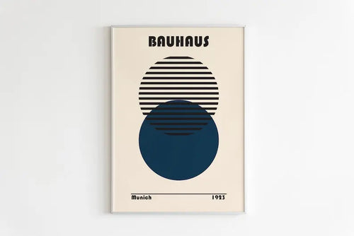 affiche murale géométrique abstraite cadre bois minimaliste décor salon moderne art rétro