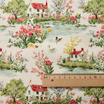 tissu coton imprimé floral vintage motifs champêtres opaques bricolage popeline 145cm DIY