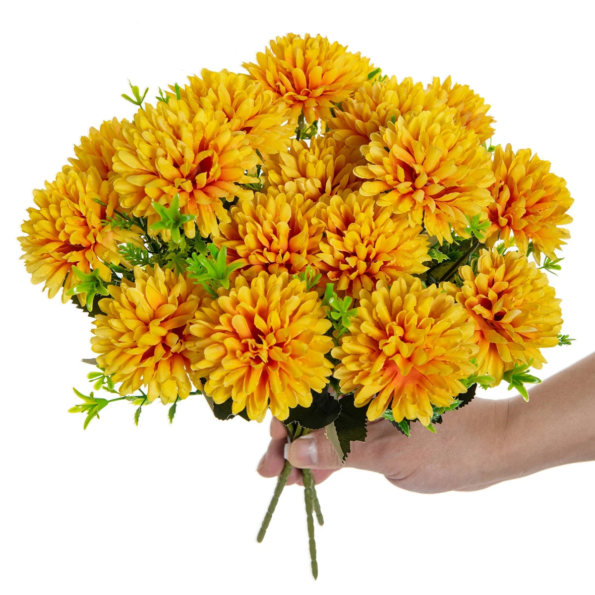 décoration intérieure bouquet fleurs artificielles soie mariage automne anniversaire moderne orange jaune rouge