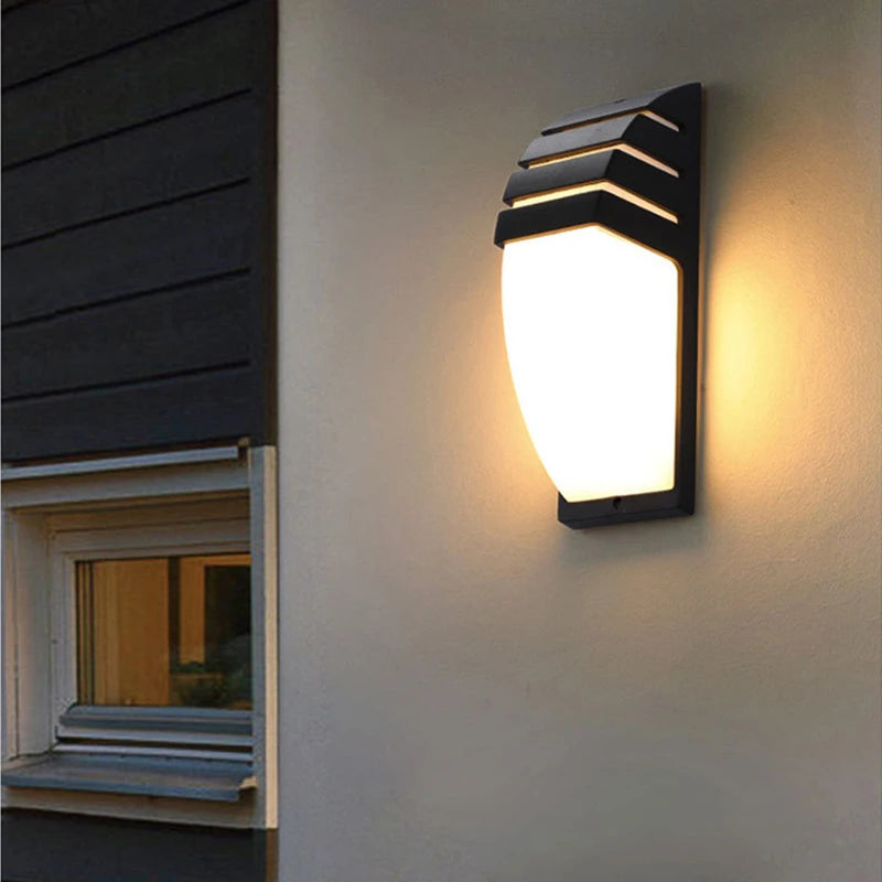 applique murale moderne led noir blanc rayures horizontales ip65 e27 12w 249lm 265v