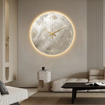 Horloge murale lune LED moderne en grès pour salon