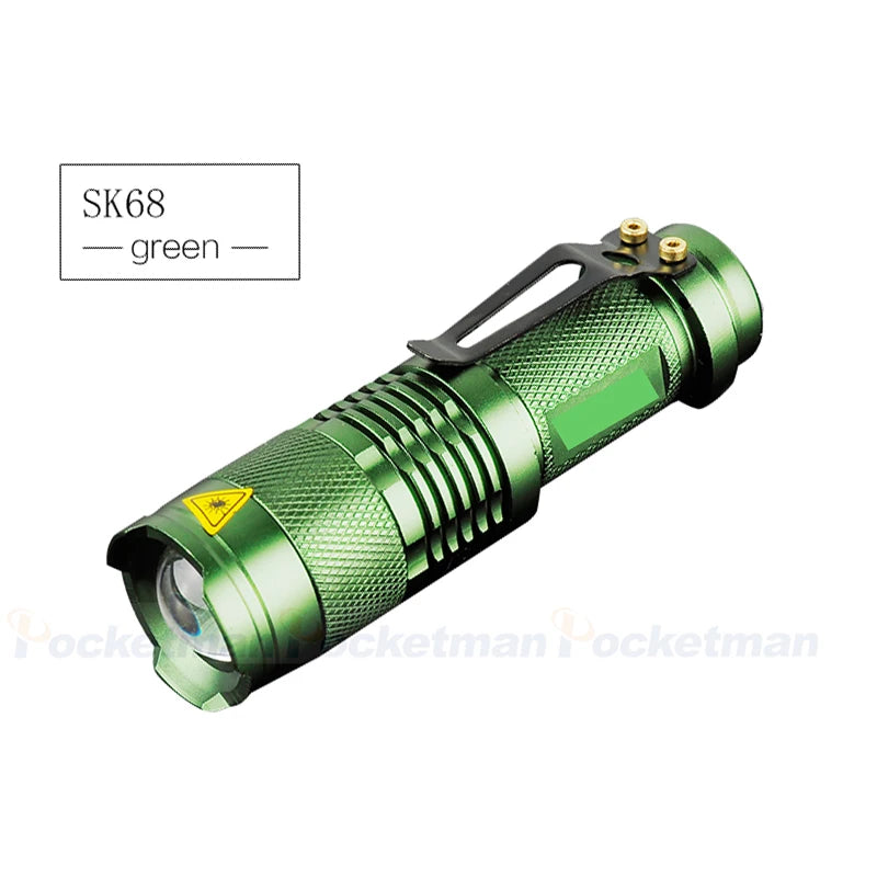 torche led étanche modes lumiere intense résistante chocs vert rouge noir bleu