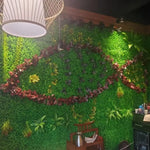 panneau mural végétal artificiel feuilles fleurs moderne extérieur branches vertes rouges blancs naturel