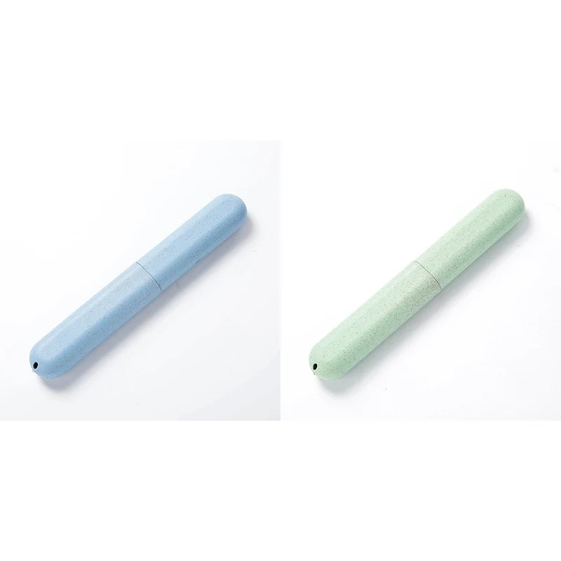 boîte rangement réutilisable moderne brosse dents rose bleu vert beige
