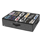 boîte chaussures pliable gris moderne poignées 12 16 paires tissu noir