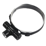 lampe torche plongée noire ceinture ajustable mode haut bas 30w led pratique compact exploration