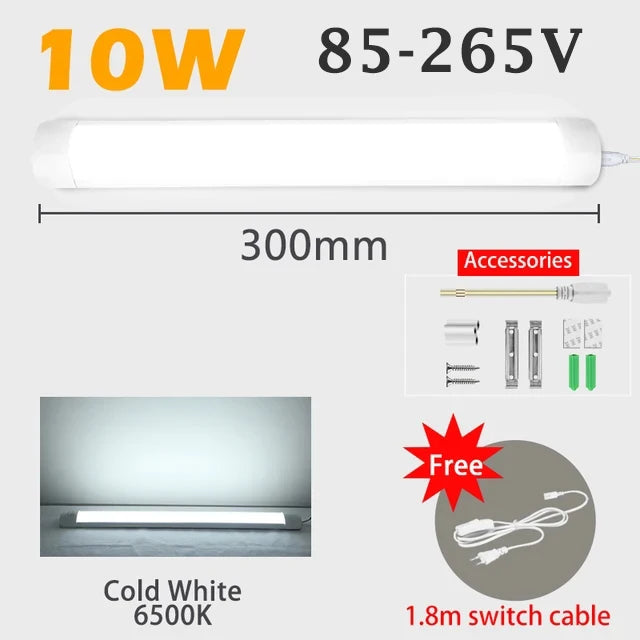 lampe led barre lumineuse blanc moderne 120cm clip interrupteur mural