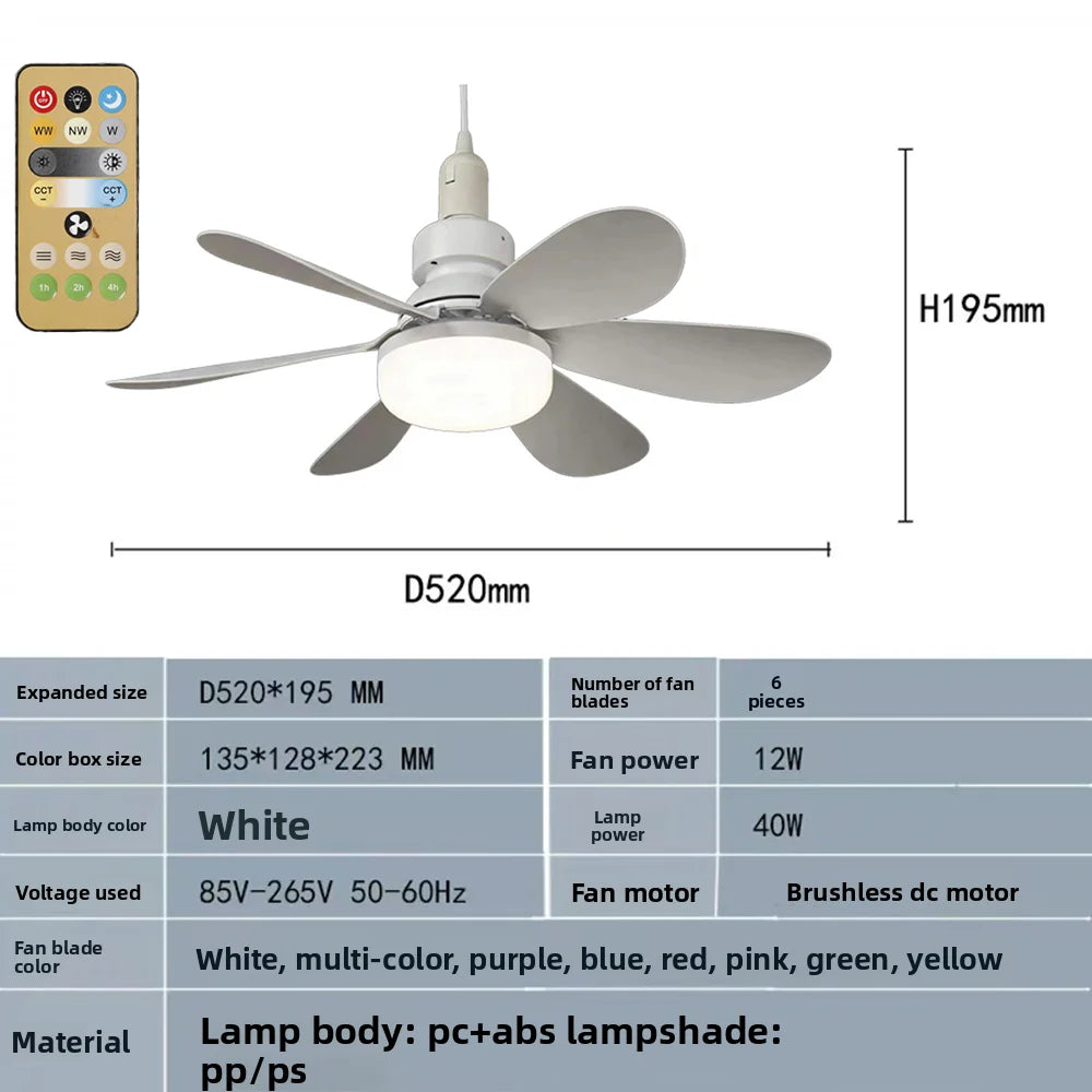 ventilateur lumière led 30w 40w blanc moderne télécommande éclairage salon