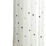 rideau moderne blanc étoiles noires motif tissu léger salon chambre fenêtre maison