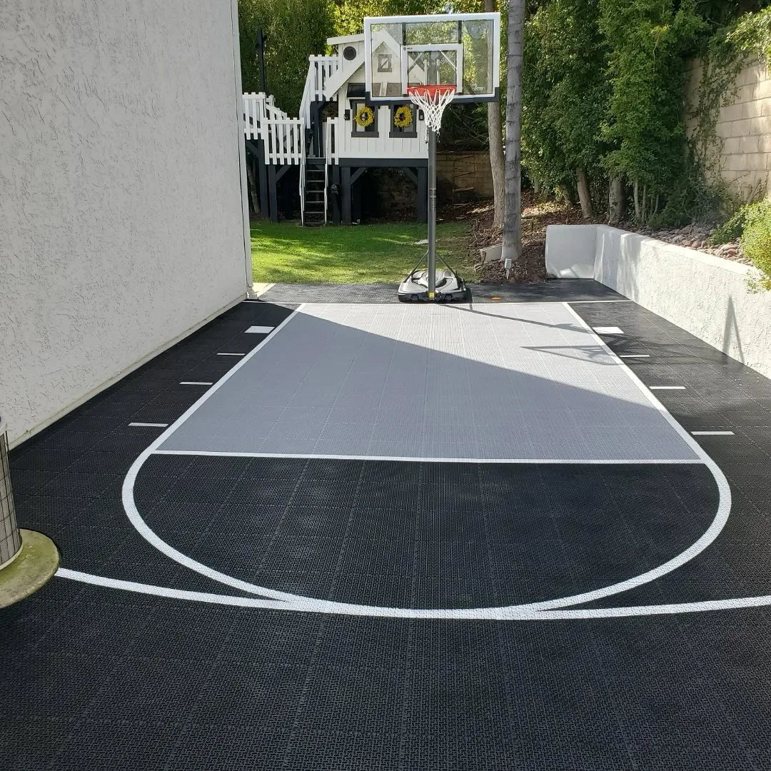 Terrain basket bleu rouge vert moderne carreaux antidérapants PVC sol sportifs adhésifs