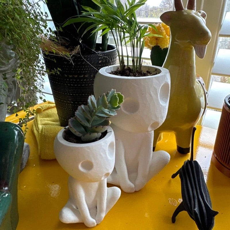 cache pot figurine humaine blanche moderne intérieur plante grasse décoration kawaii pots fleurs minimalistes