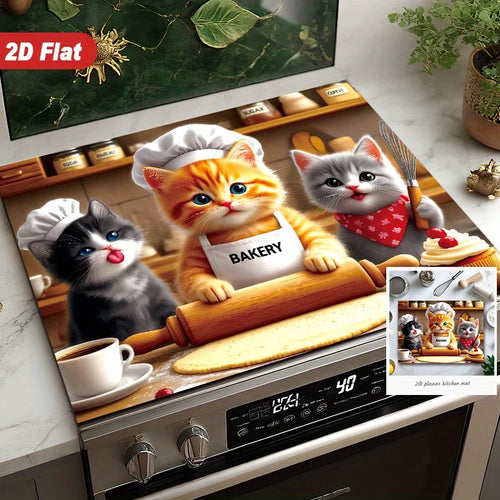 tapis cuisine chats boulanger illustration multicolore tasse ustensiles cupcakes 60x50cm 72x52cm