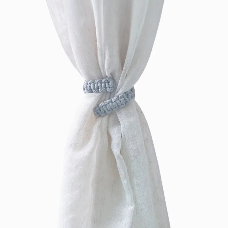 anneaux rideau tissés main rustique beige clair opacité pièces textile artisanal